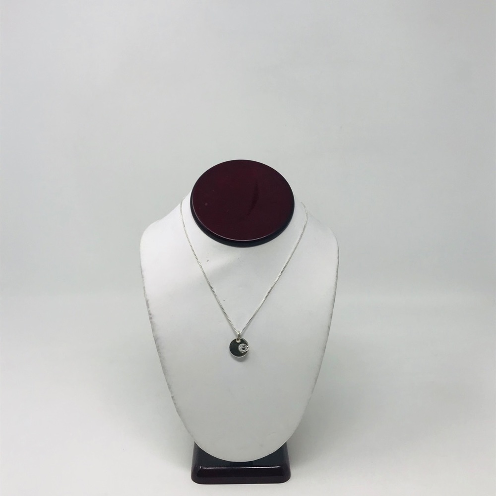Solid 925 Sterling Silver Moon Pendant Necklace - image 1